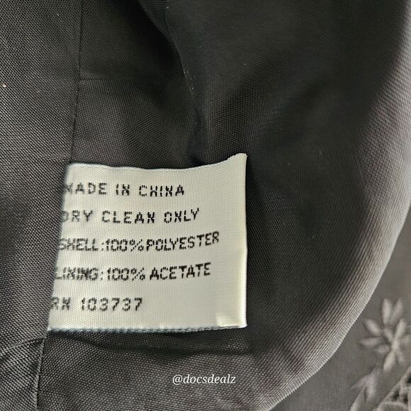 Talbots Blazer 3/4 sleeves Black with lace trim Size 8 - Picture 9 of 10